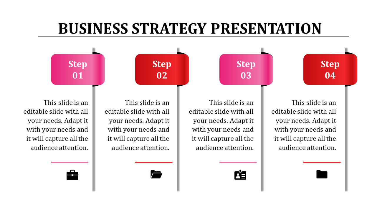Creative Business Strategy Template With Four Node